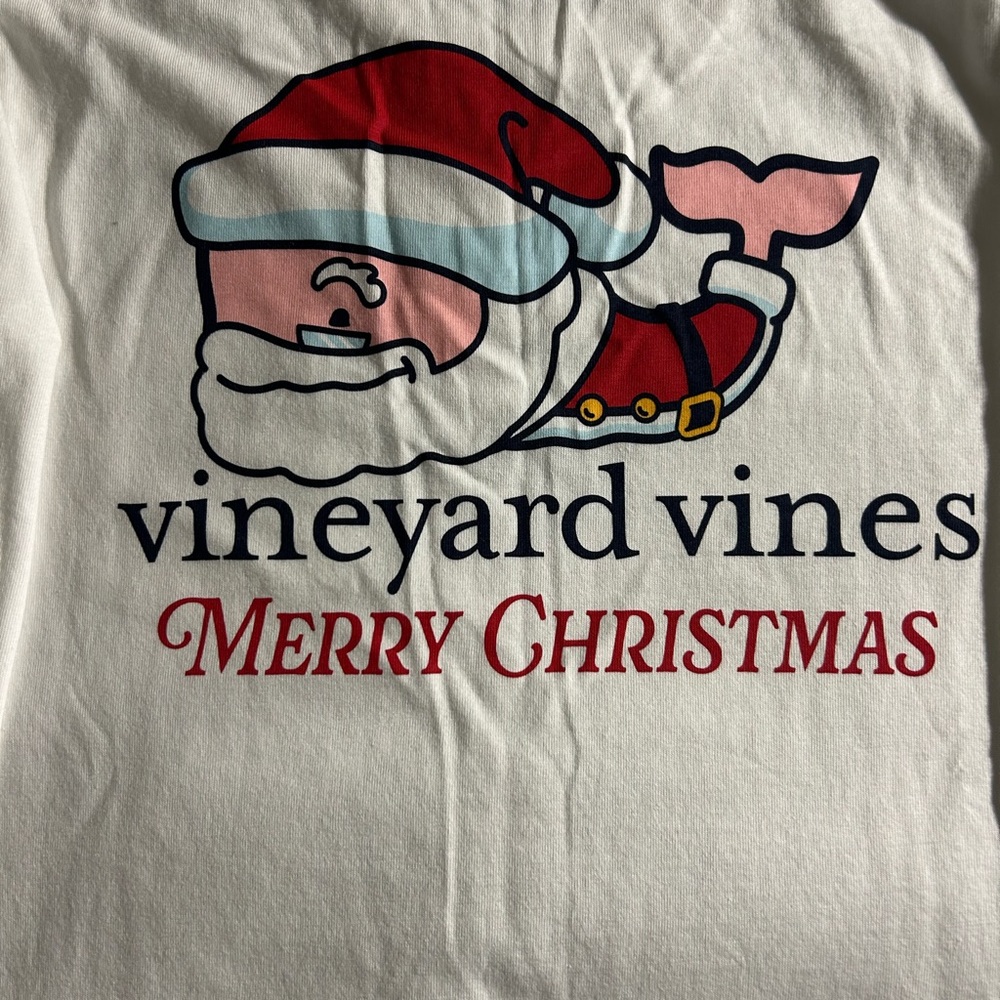 Vineyard Vines White Tee with Santa Whale